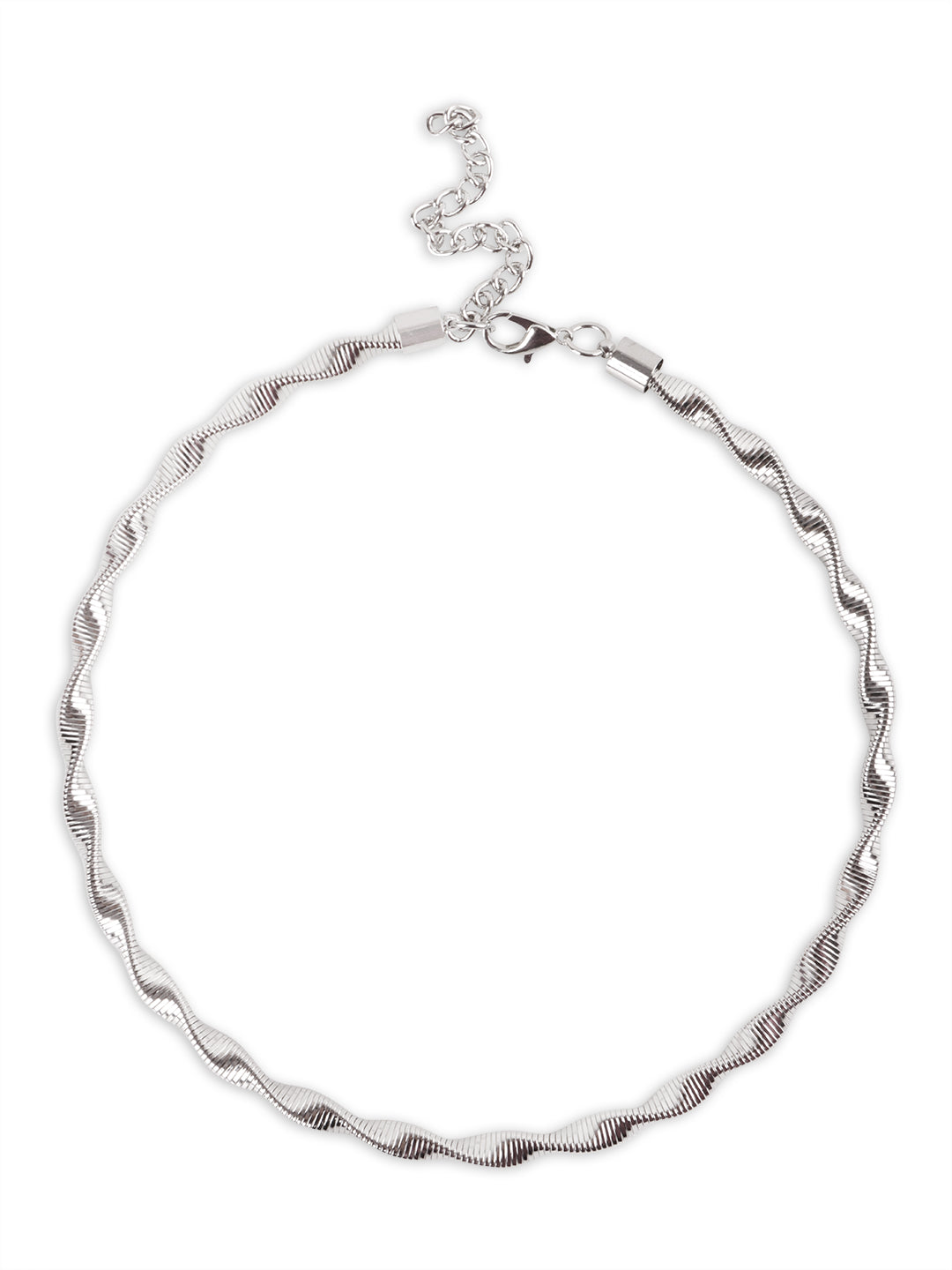 Lunar Twisted Silver Chain Necklace