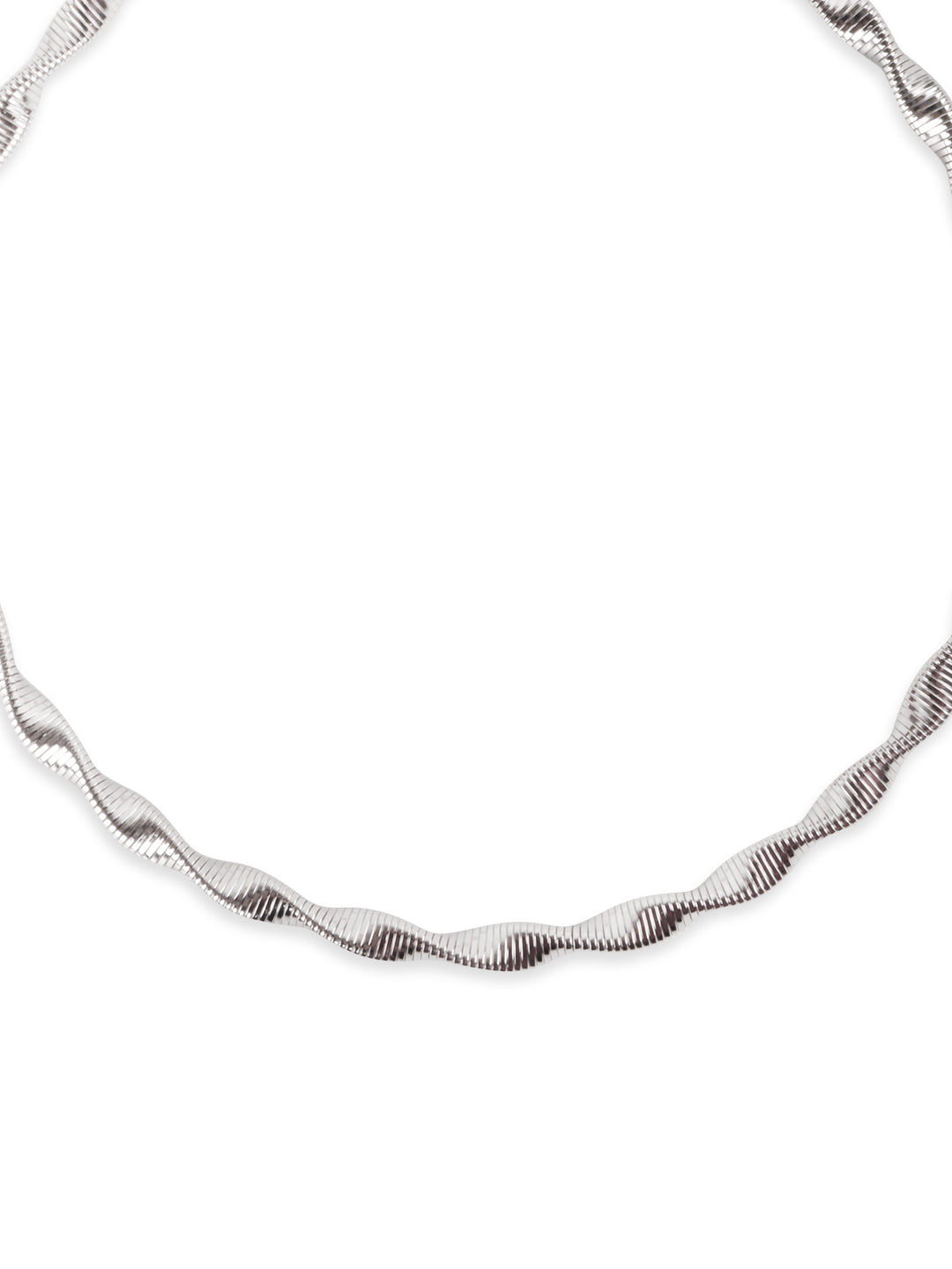 Lunar Twisted Silver Chain Necklace