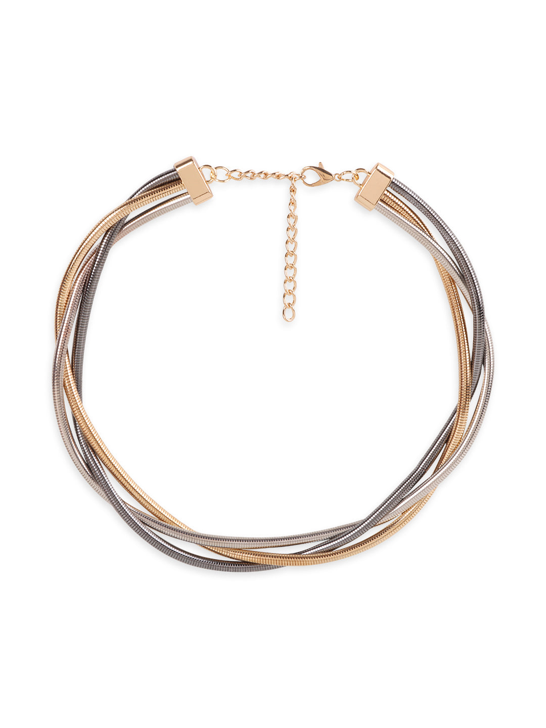 Elegant Twisted Golden-Silver Necklace