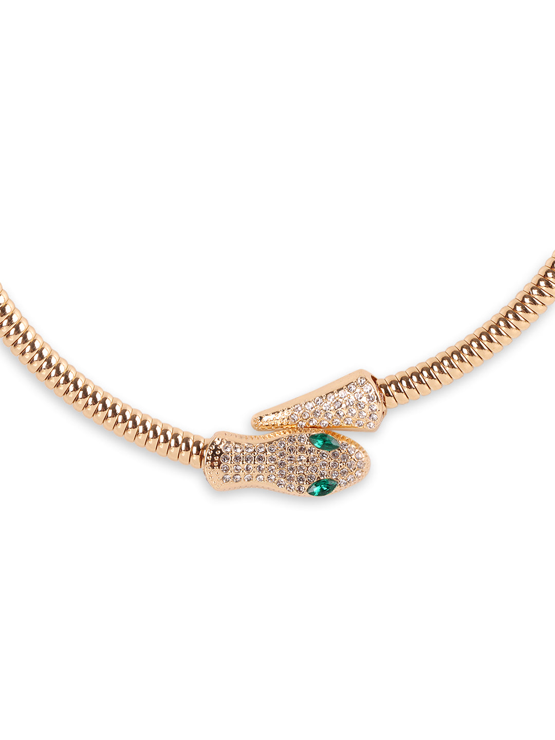 Enigmatic Gold-Plated Snake Necklace