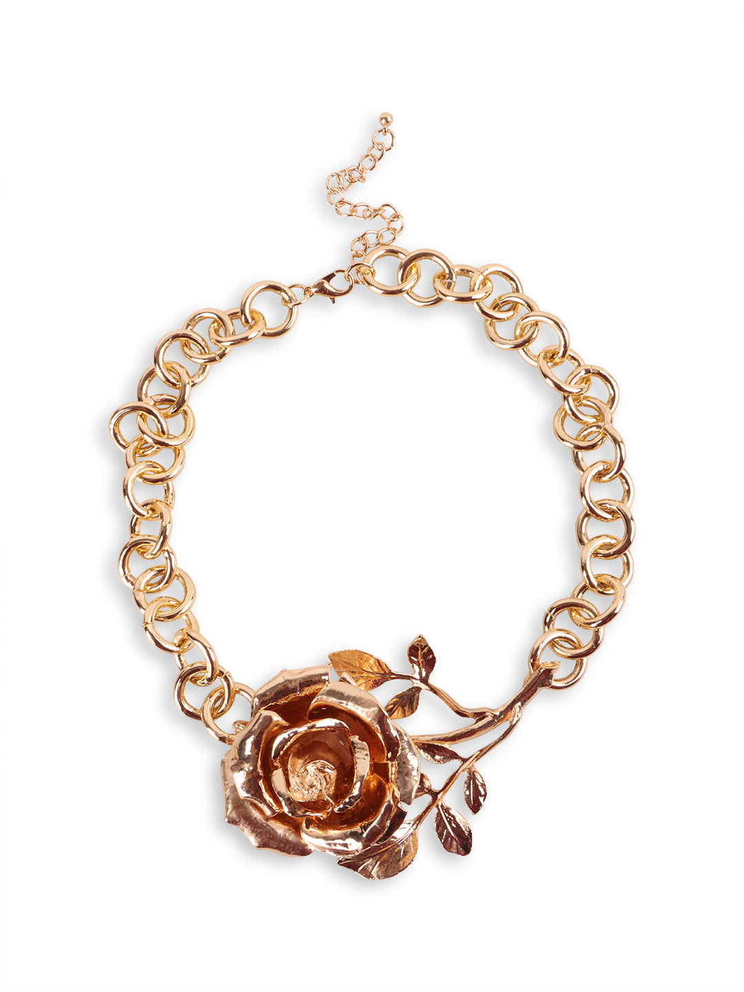 Glorious Golden Rose Necklace
