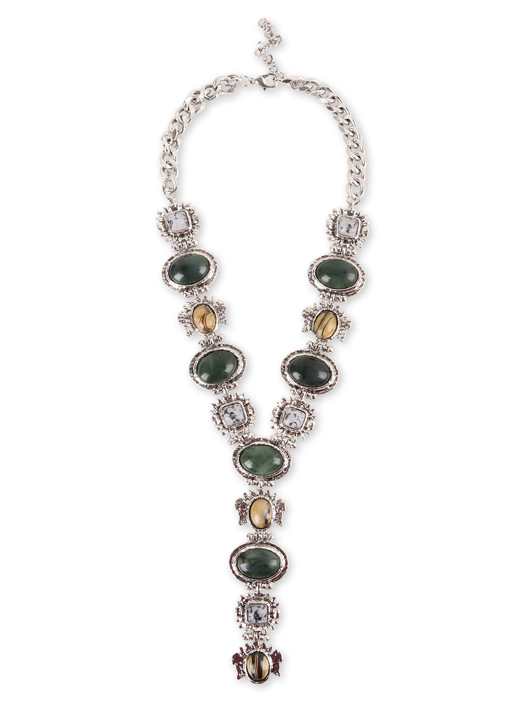 Vintage Teardrop Gemstones Necklace