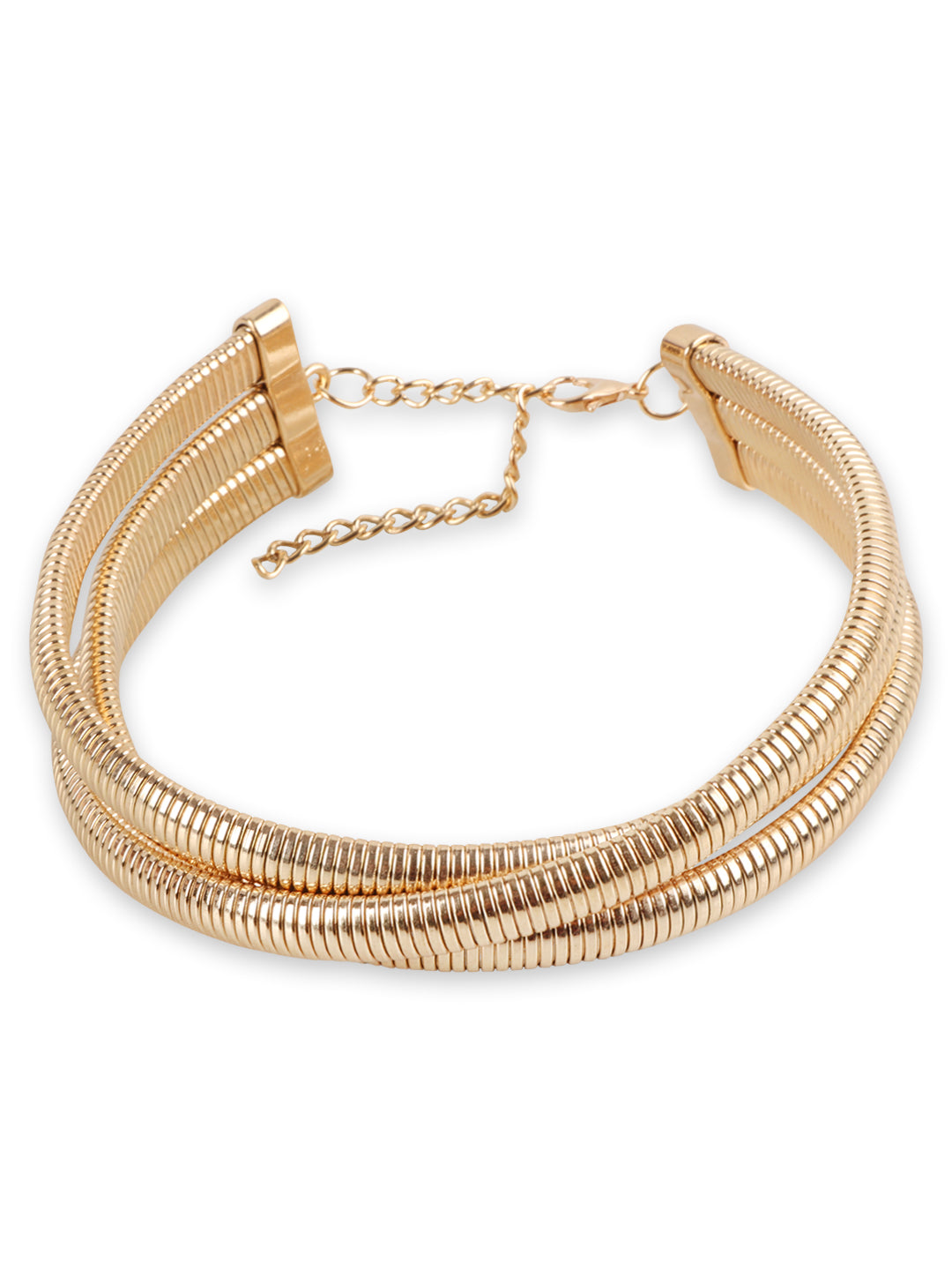Glossy Gold-tone Choker Necklace