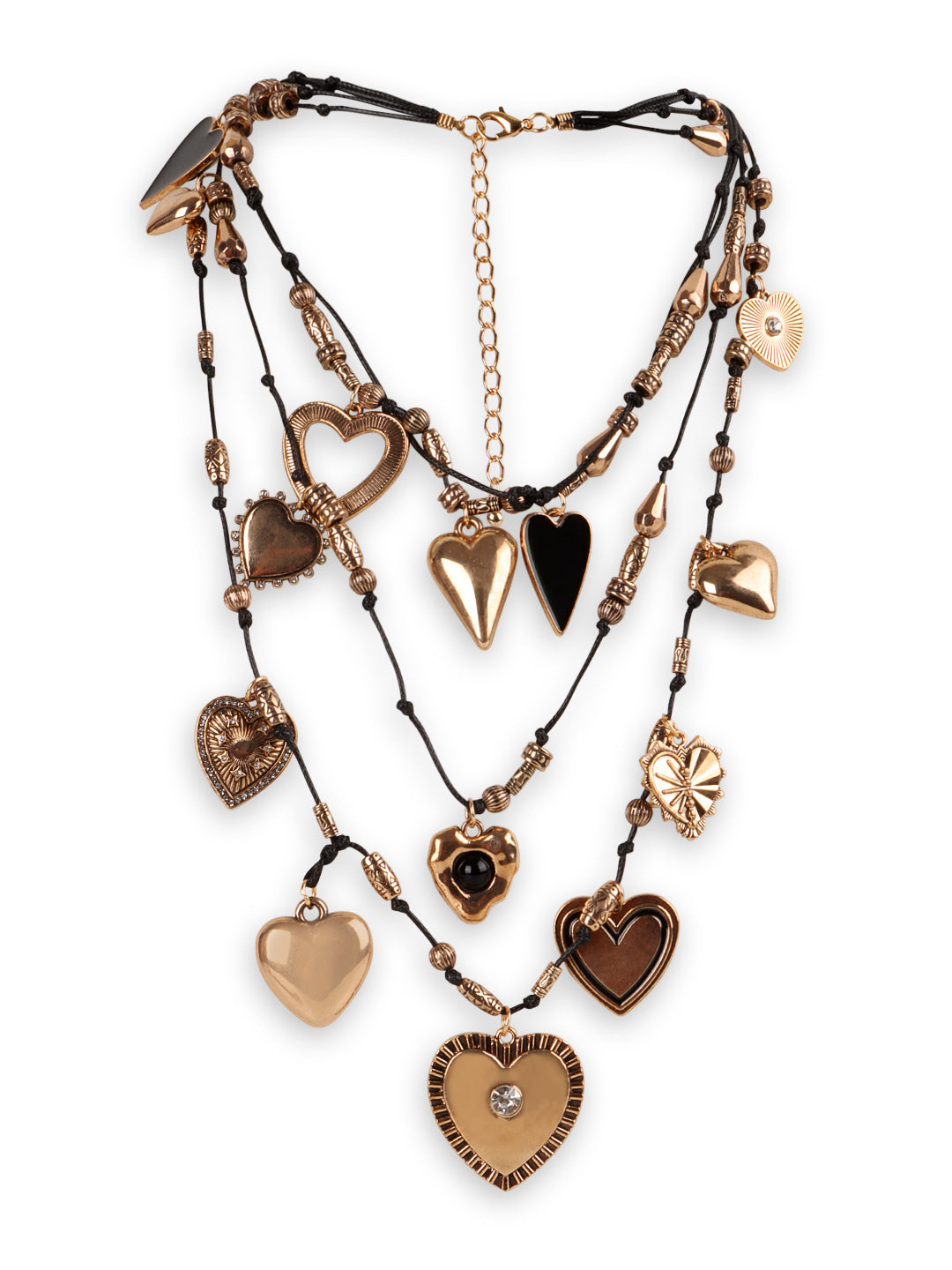 Golden Sweetheart Charm Layered Necklace