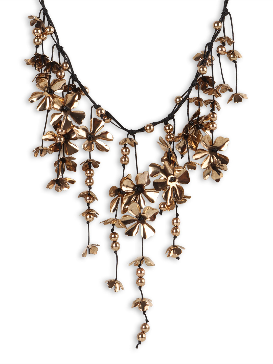 Gold and black Cascade Bloom Necklace
