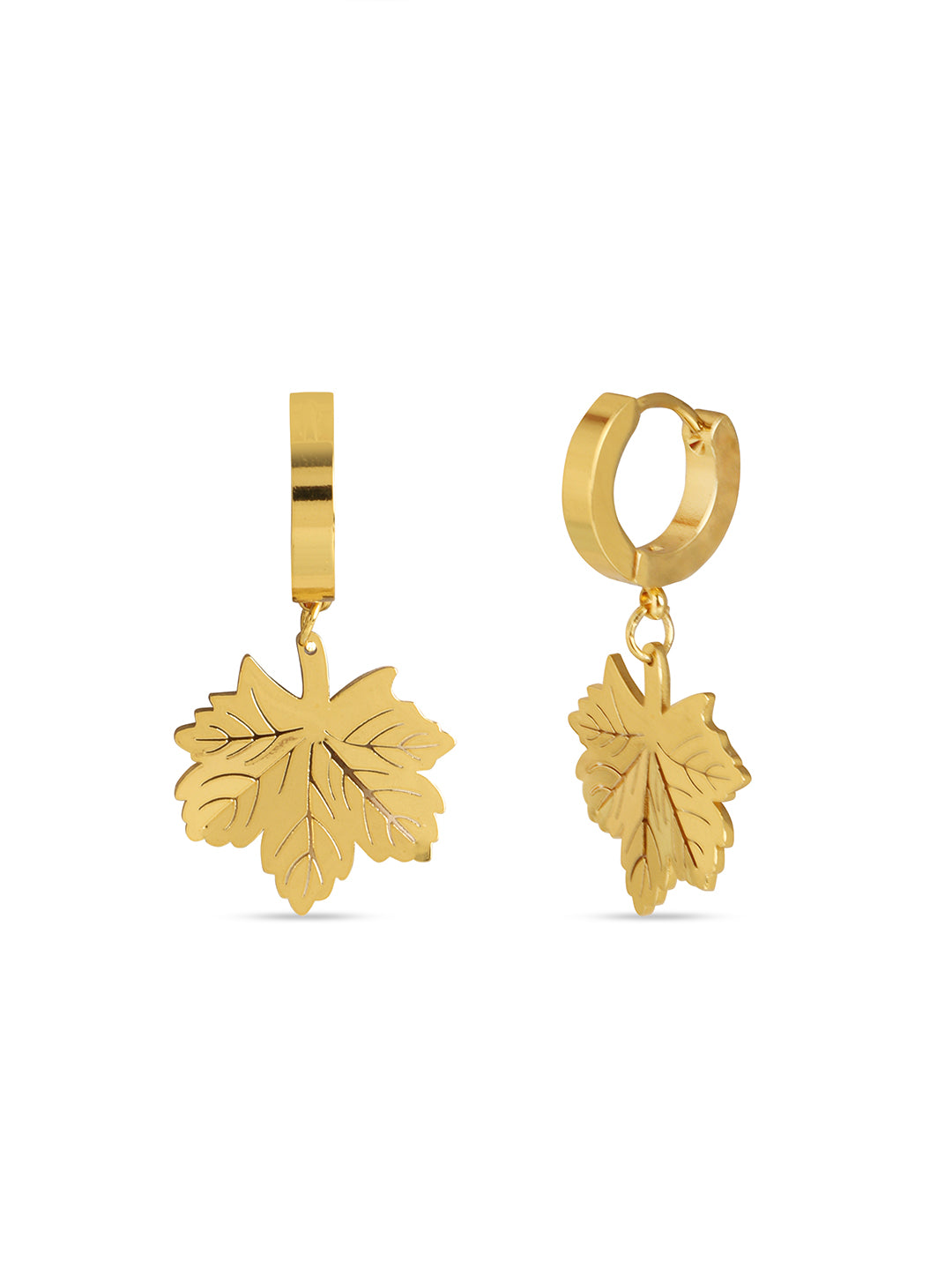 Gold Maple Leaf Hinged Earring