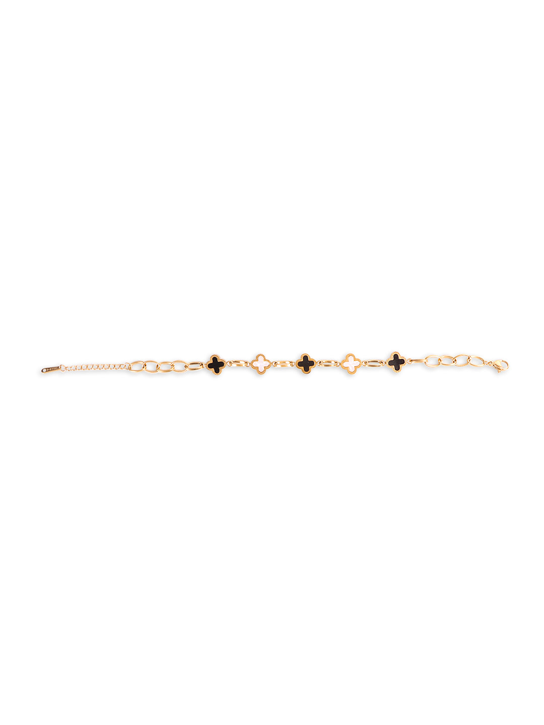Kraze Golden Floral Link Bracelet