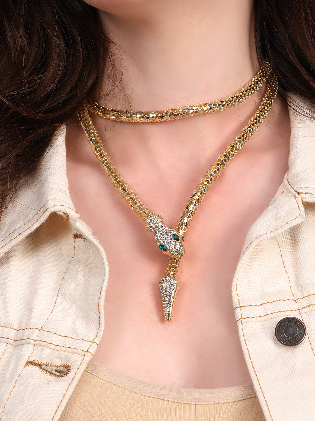 Double-Layer Snake Style Necklace