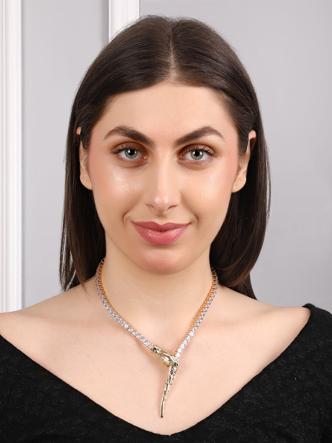 Divine Golden-Rhodium Snake Necklace