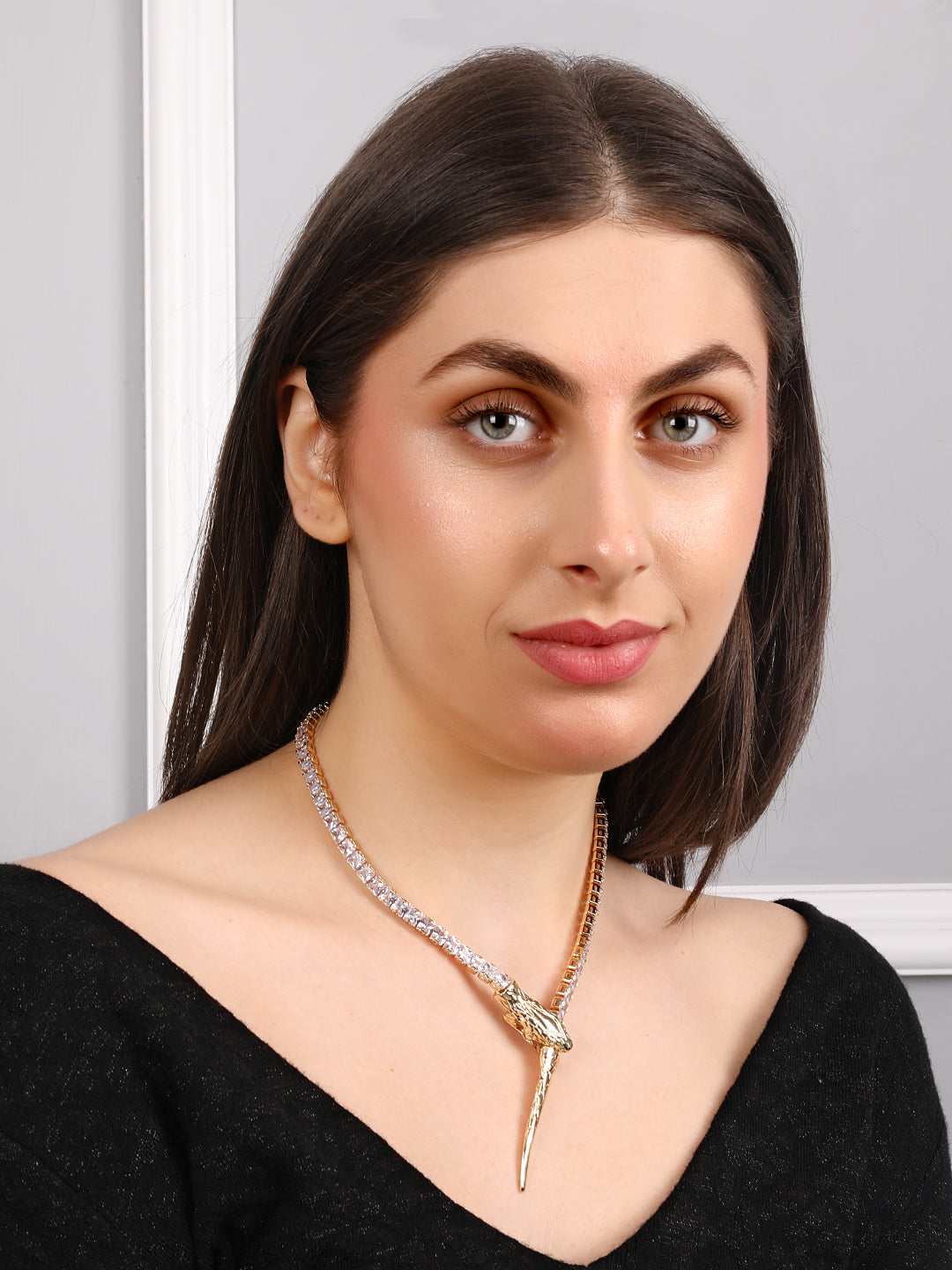 Divine Golden-Rhodium Snake Necklace