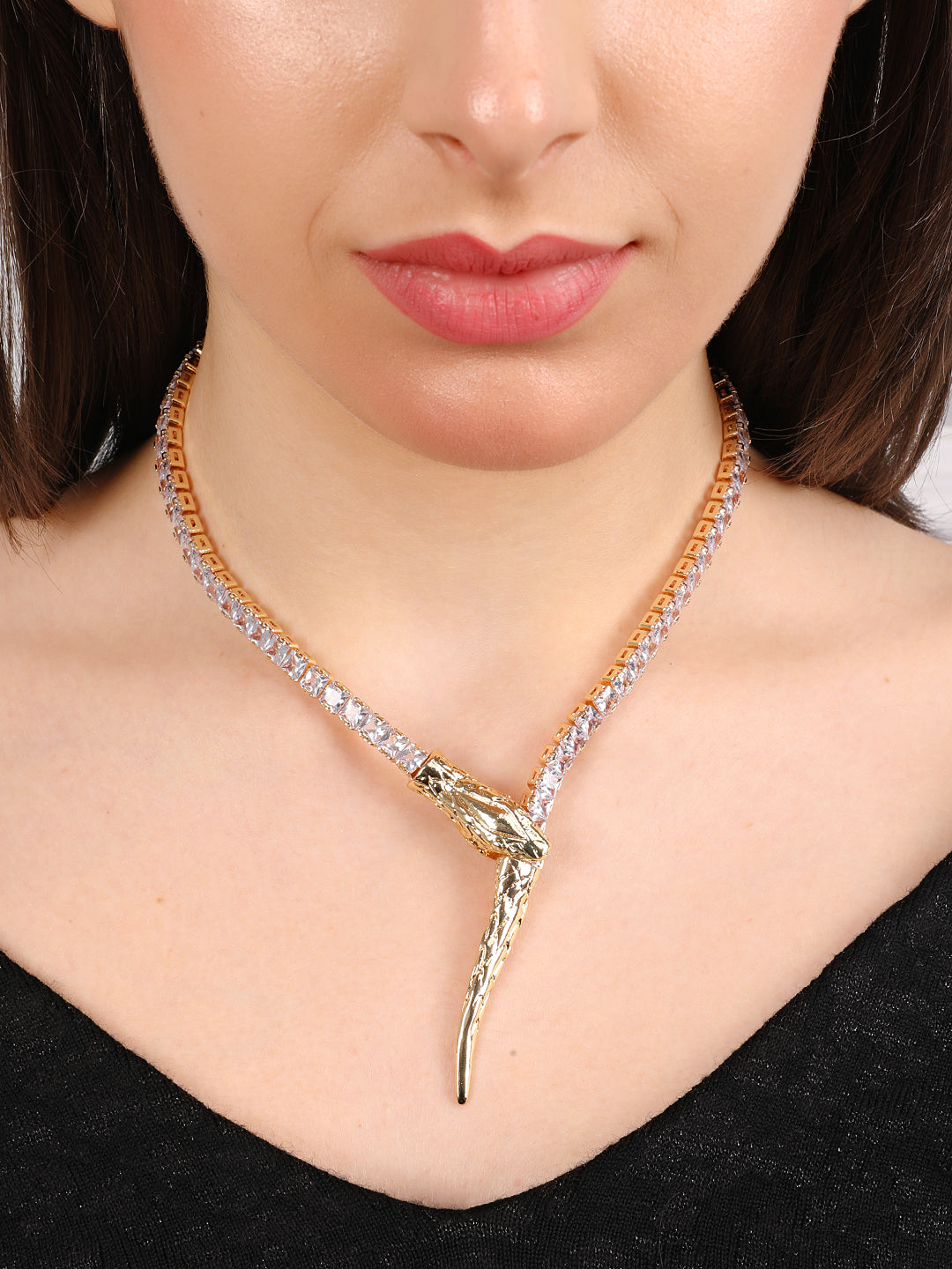 Divine Golden-Rhodium Snake Necklace