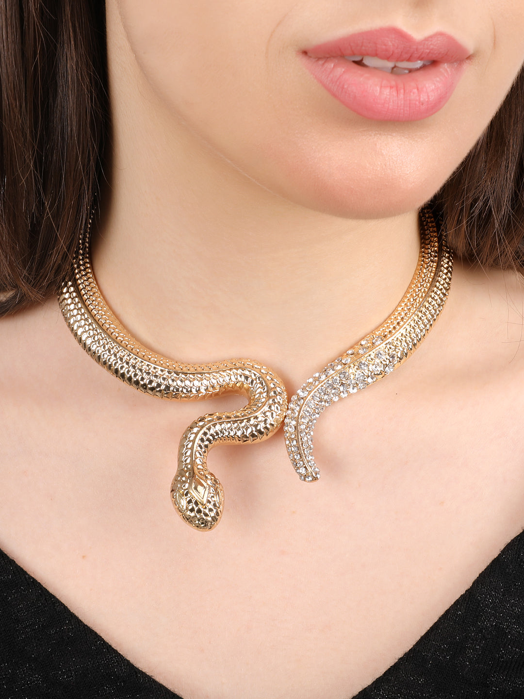 Vigorous Golden Snake Choker Necklace