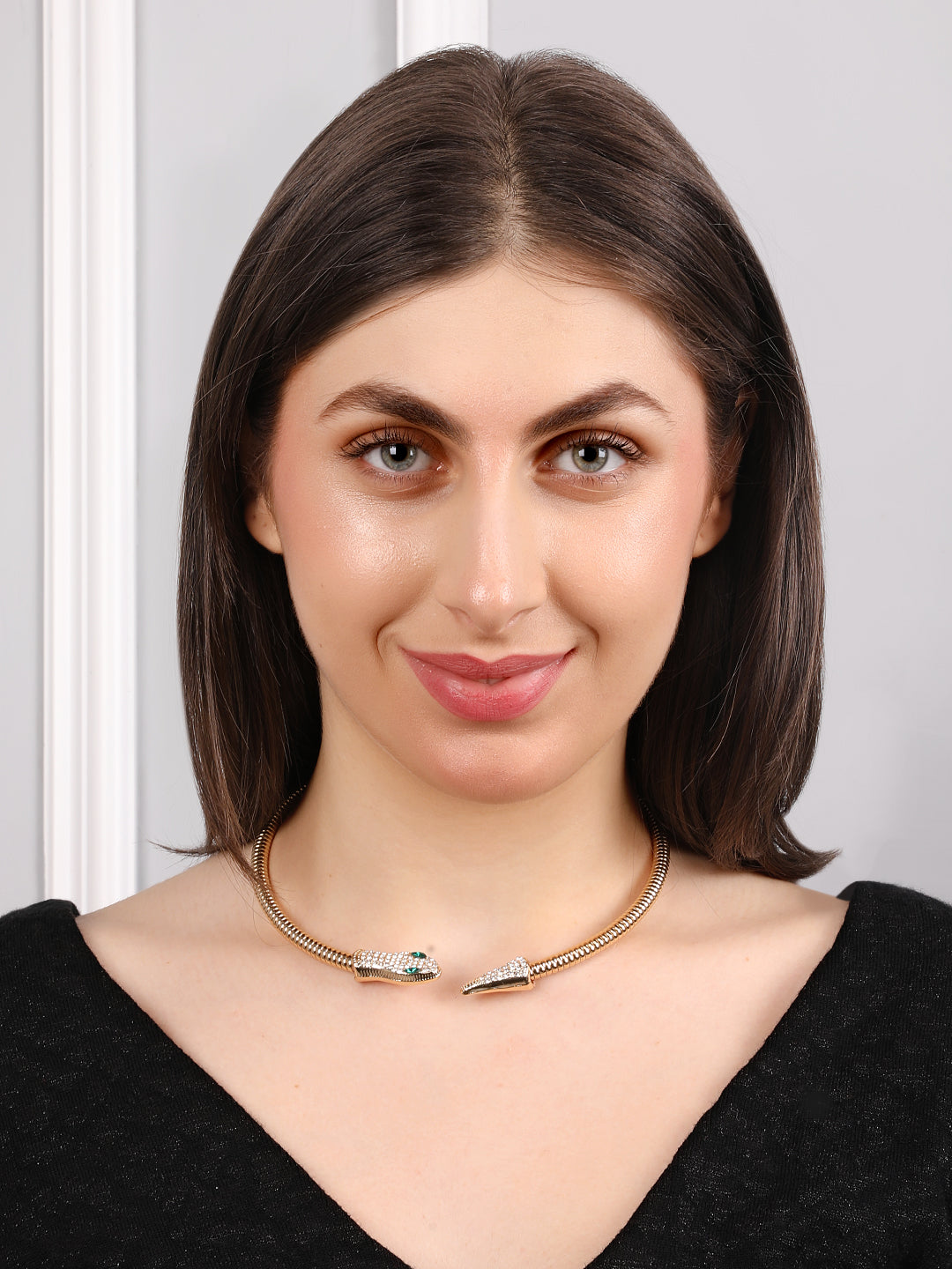 Enigmatic Gold-Plated Snake Necklace