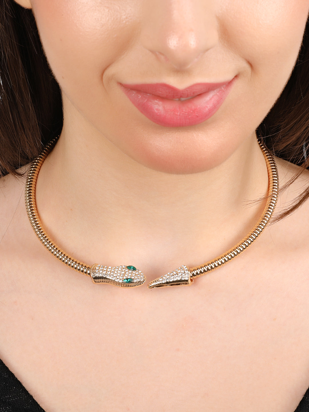 Enigmatic Gold-Plated Snake Necklace