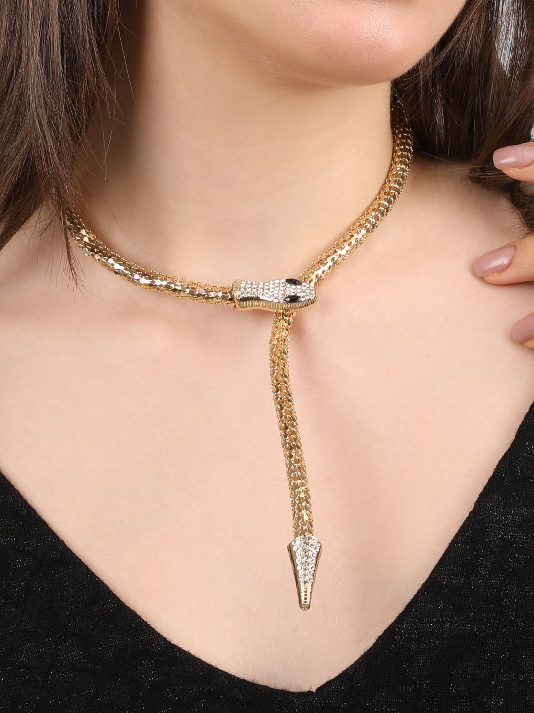Potent Golden Serpent Snake Necklace