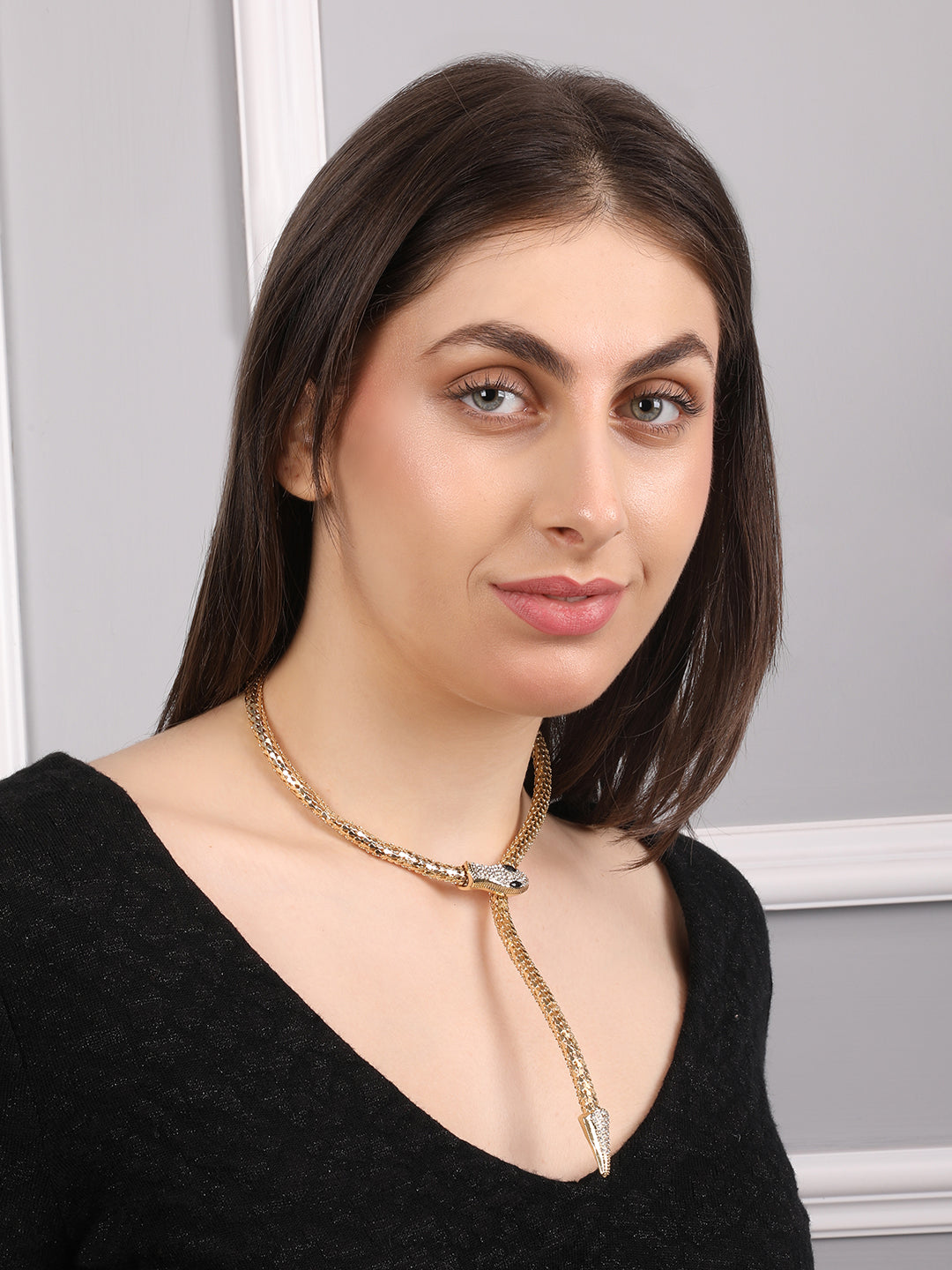 Potent Golden Serpent Snake Necklace