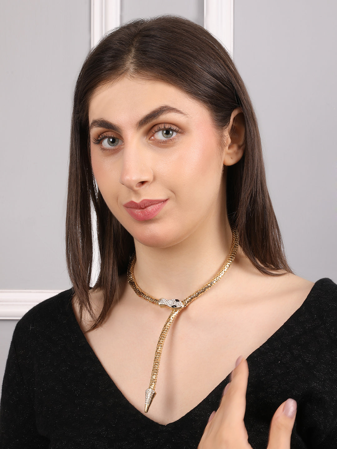 Potent Golden Serpent Snake Necklace