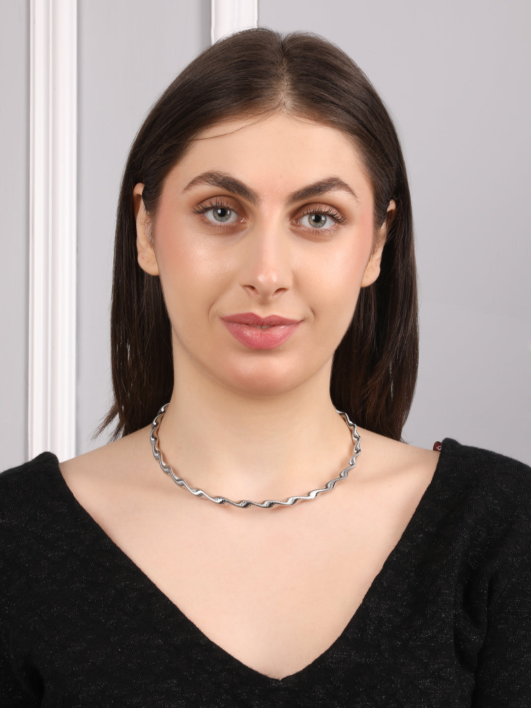 Lunar Twisted Silver Chain Necklace