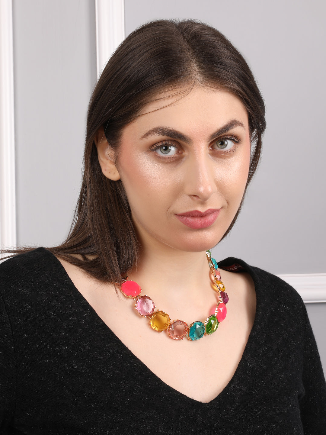Lustrous Rainbow Crystal Necklace