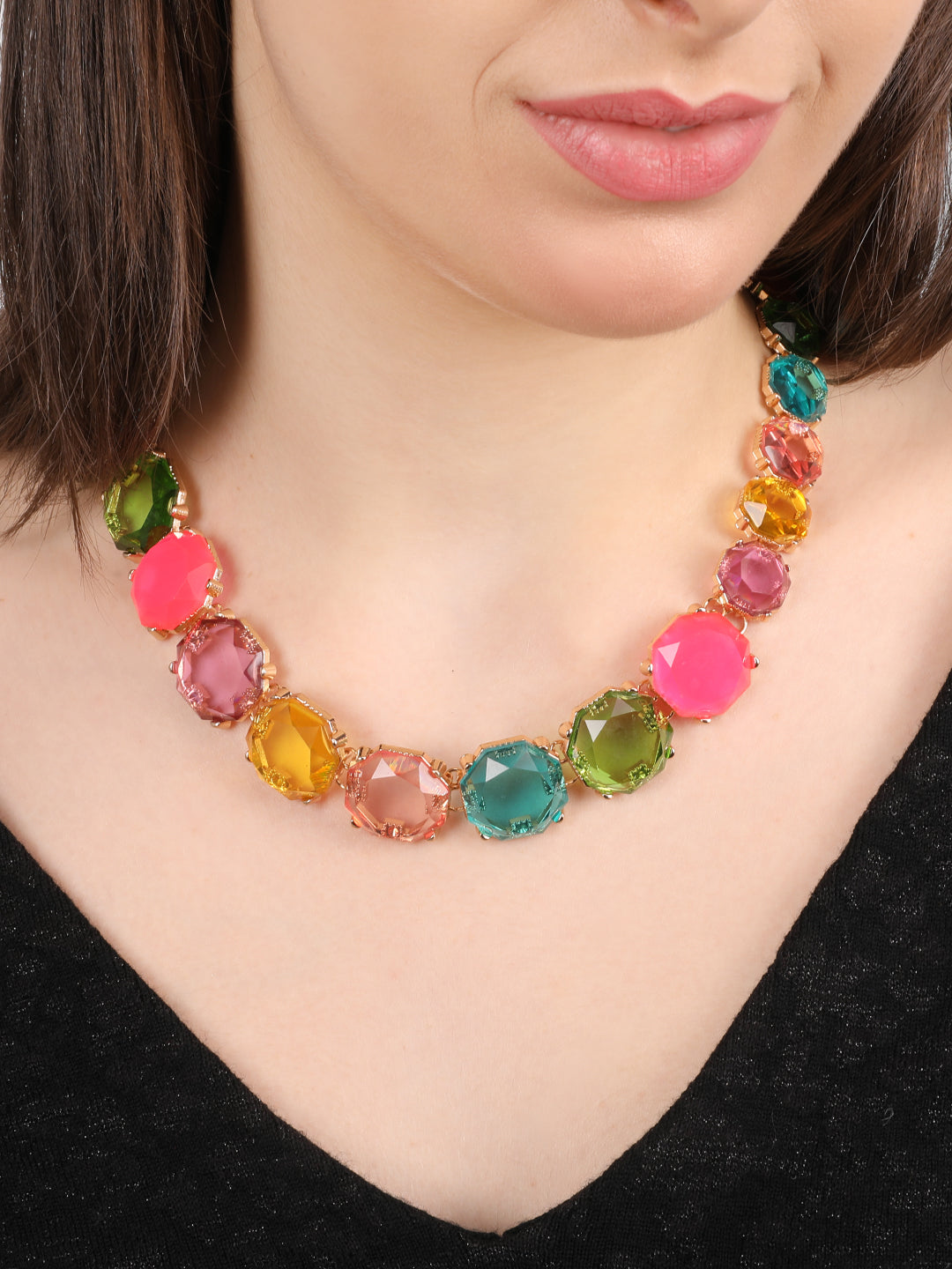 Lustrous Rainbow Crystal Necklace