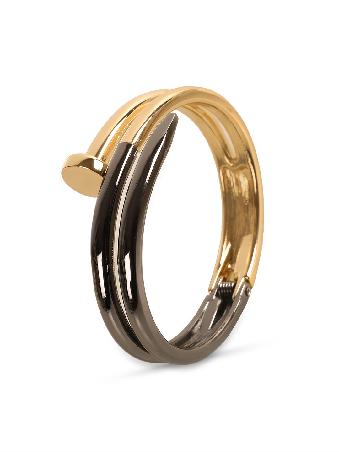 Kraze Silver-Golden Wrap Bracelet