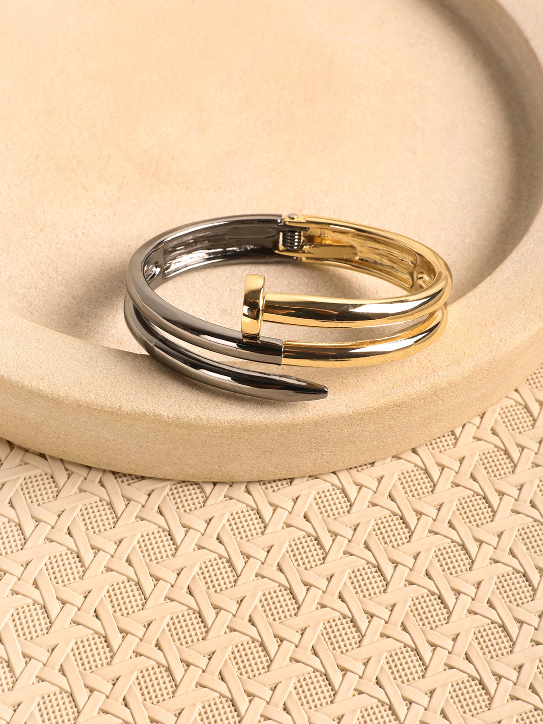 Kraze Silver-Golden Wrap Bracelet