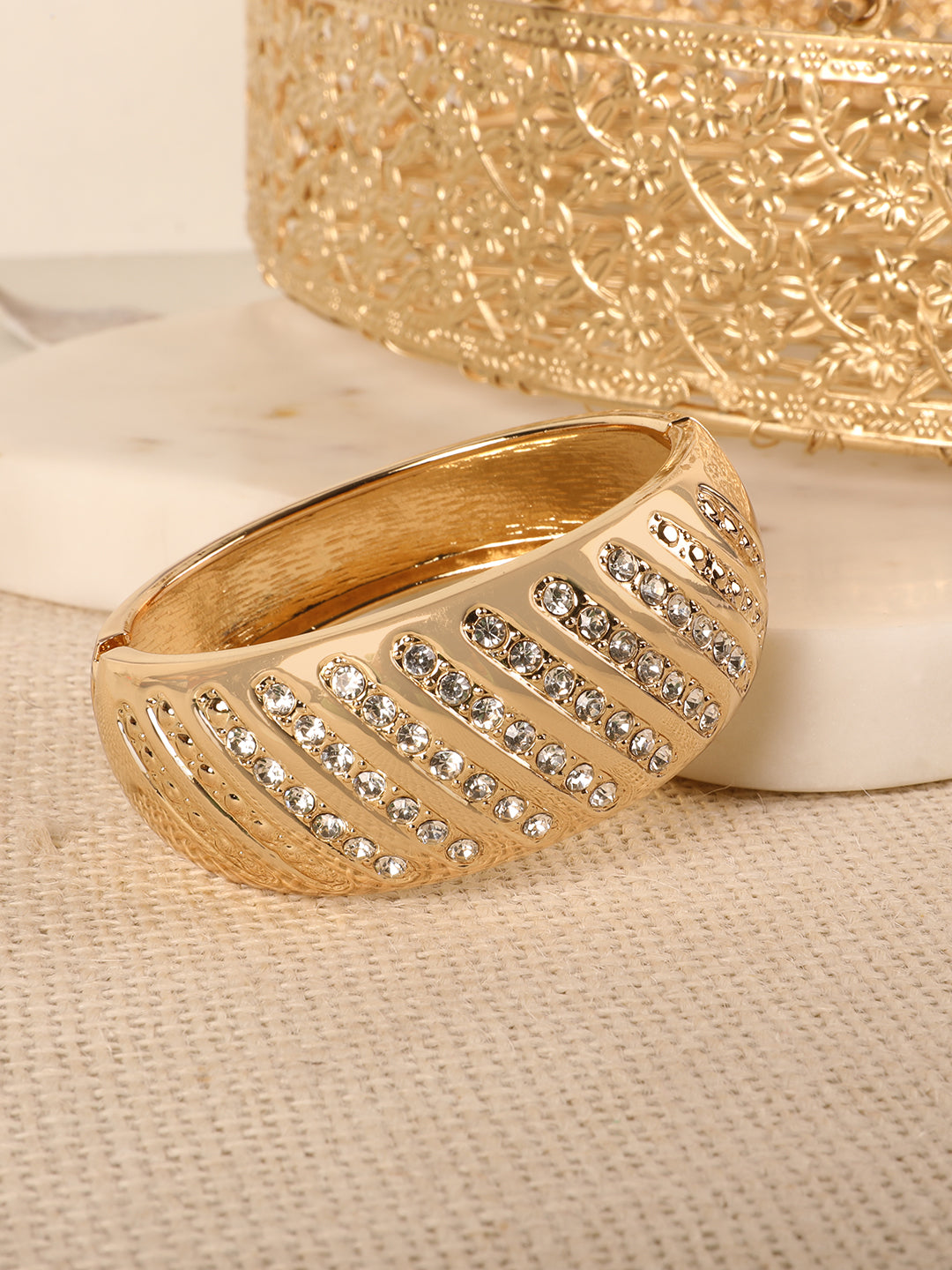 Kraze Shine Golden Crystal Bracelet