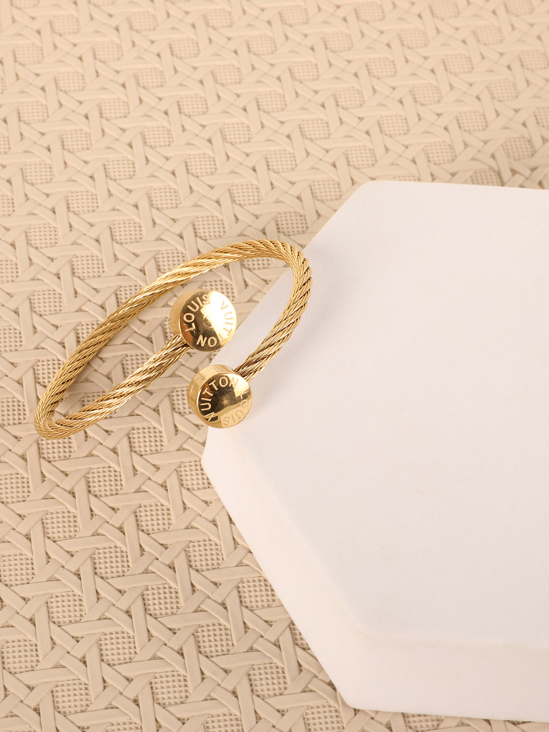 Golden Open Twisted Bracelet