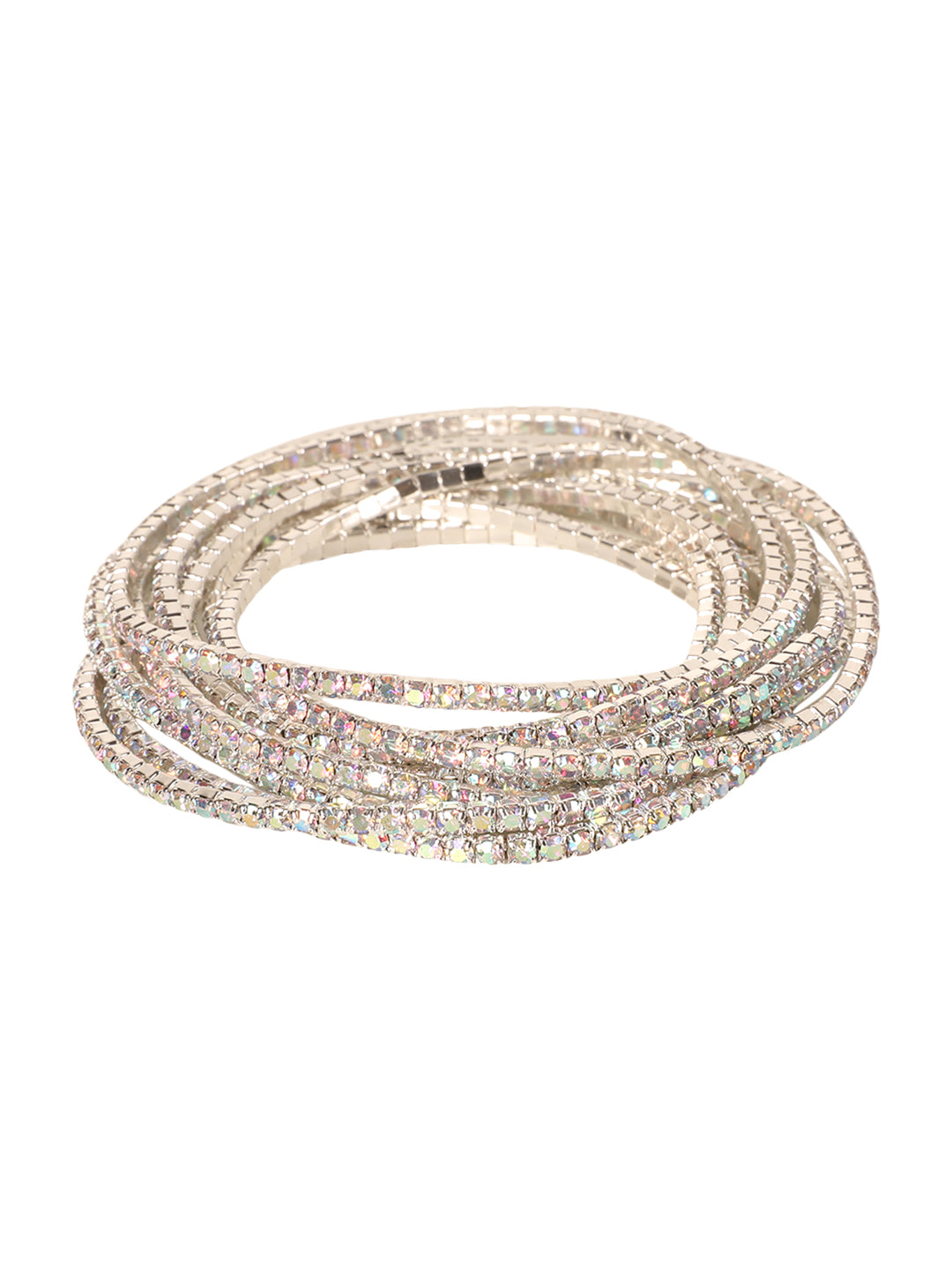Kraze Silver Crystal Wrap Bracelet