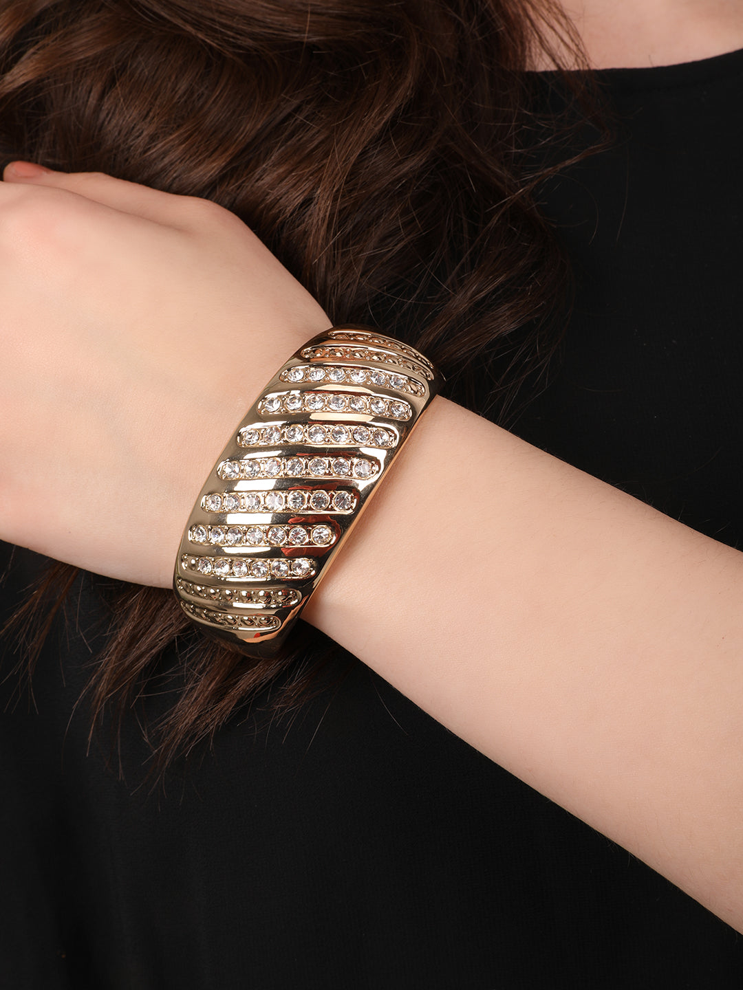Kraze Shine Golden Crystal Bracelet
