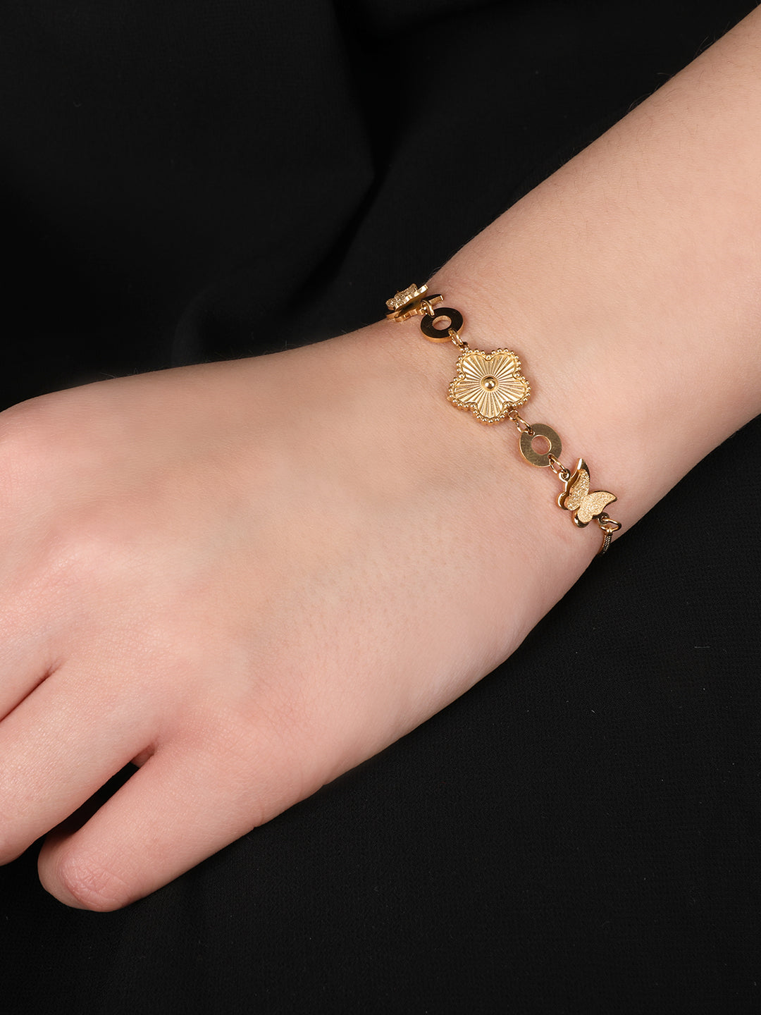 Kraze Gold Floral Bracelet