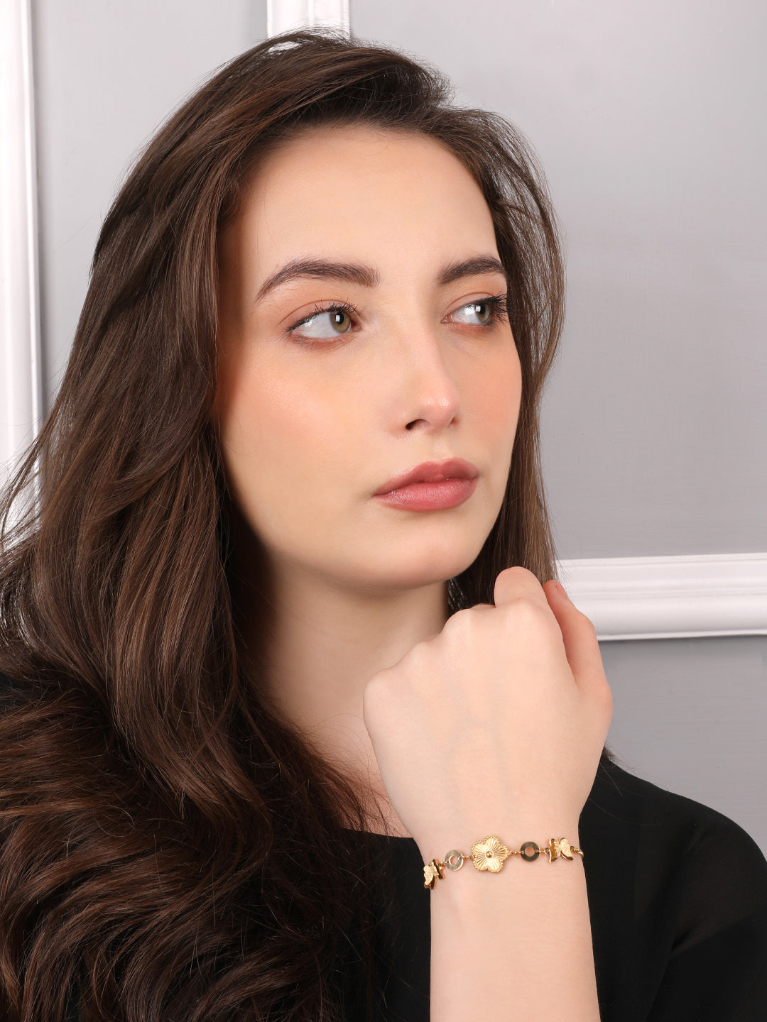 Kraze Gold Floral Bracelet