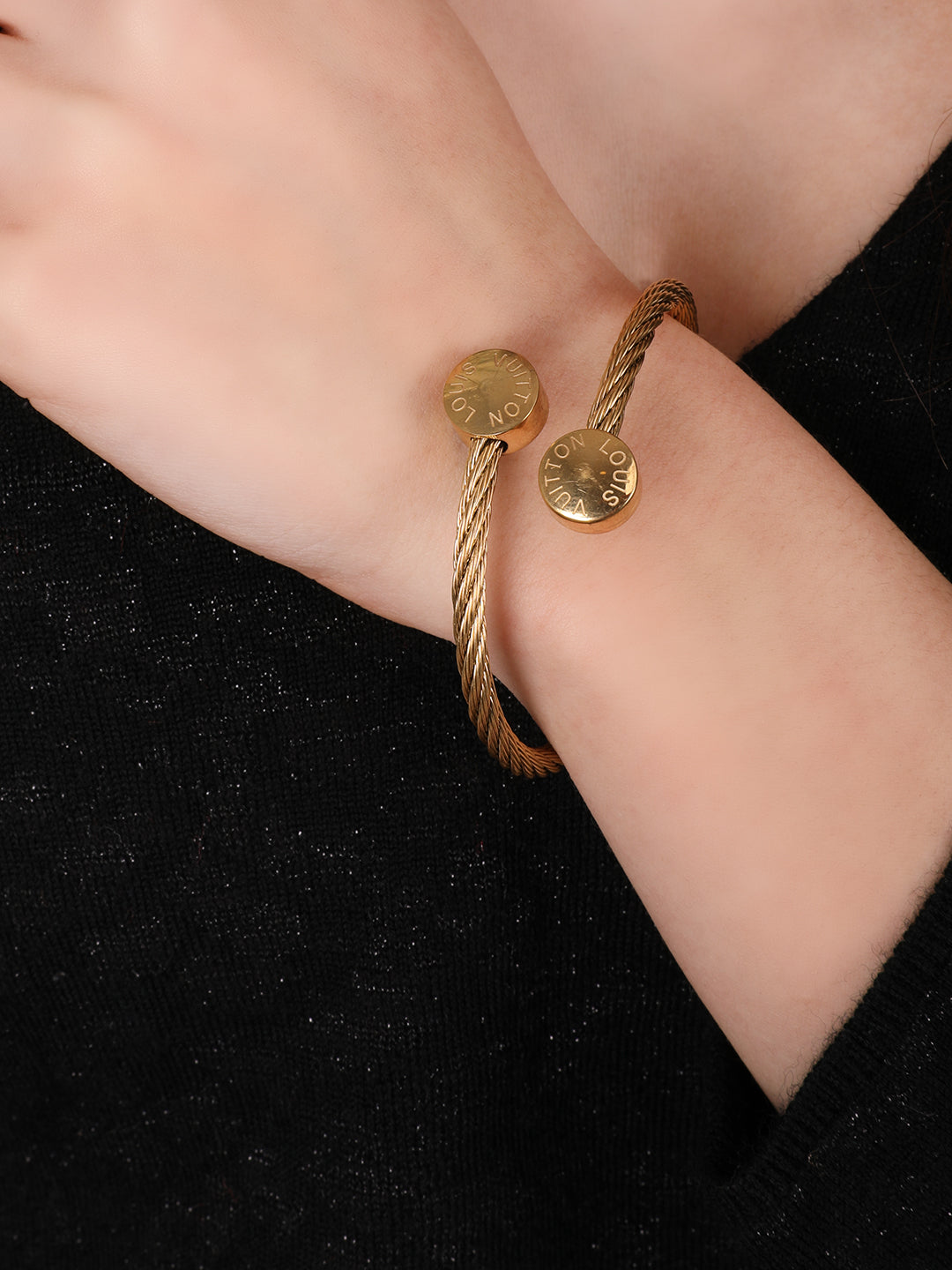 Golden Open Twisted Bracelet