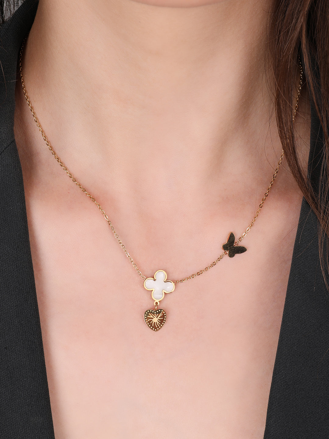 Kraze Amer Gold Charm Necklace
