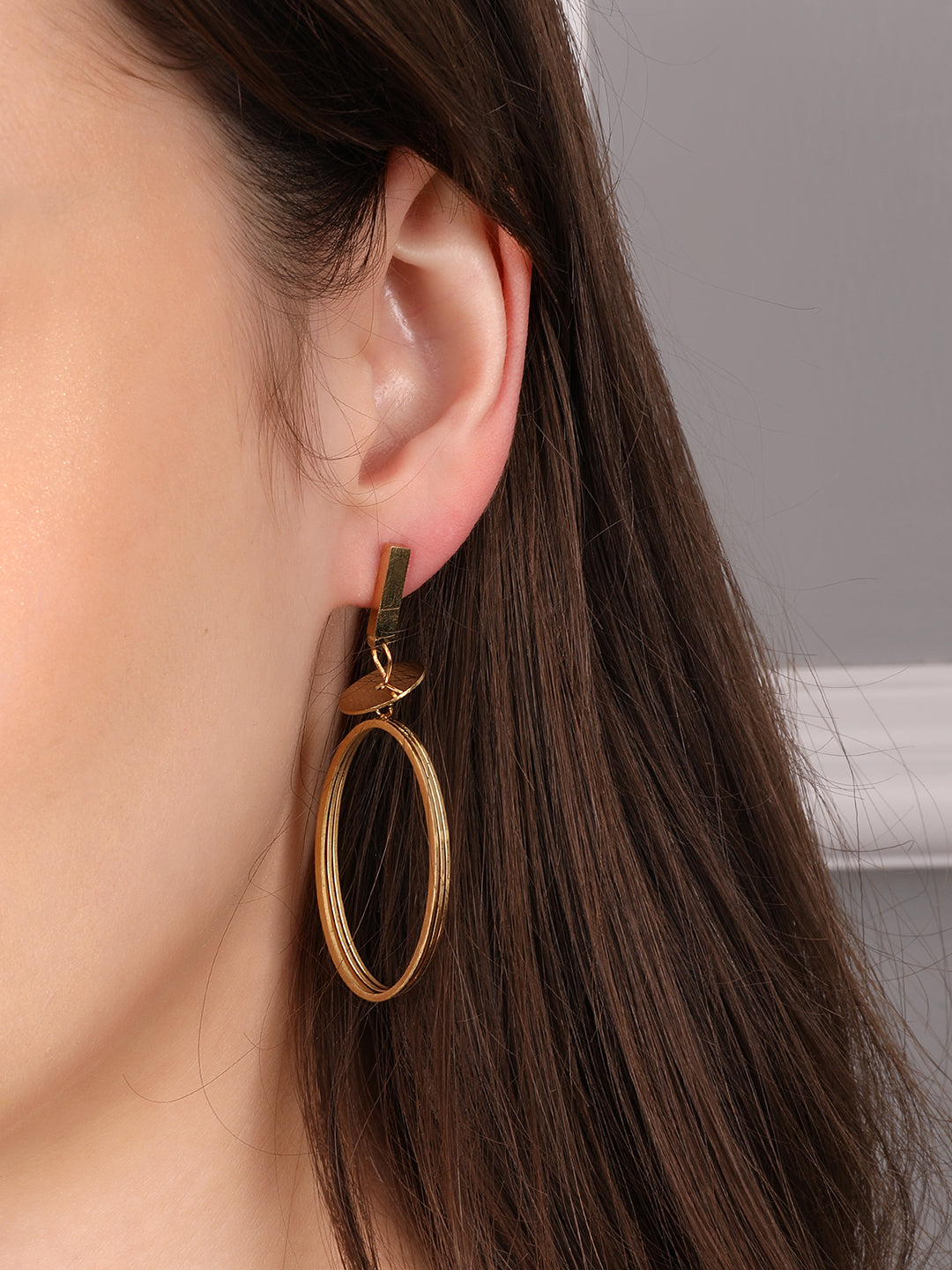 Kraze Golden Circular Hoop Earring