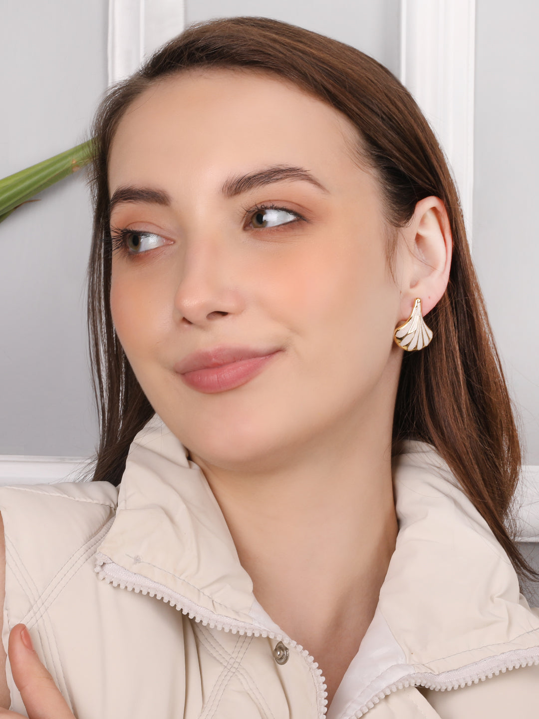 Gold Trendy Net Earring