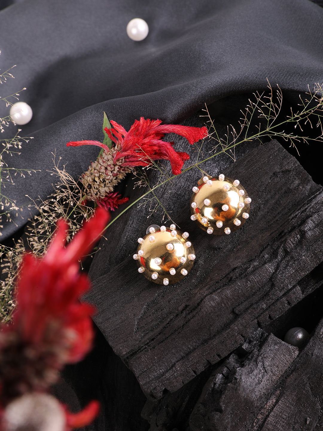 Kraze Gold Drop Stud Earrings
