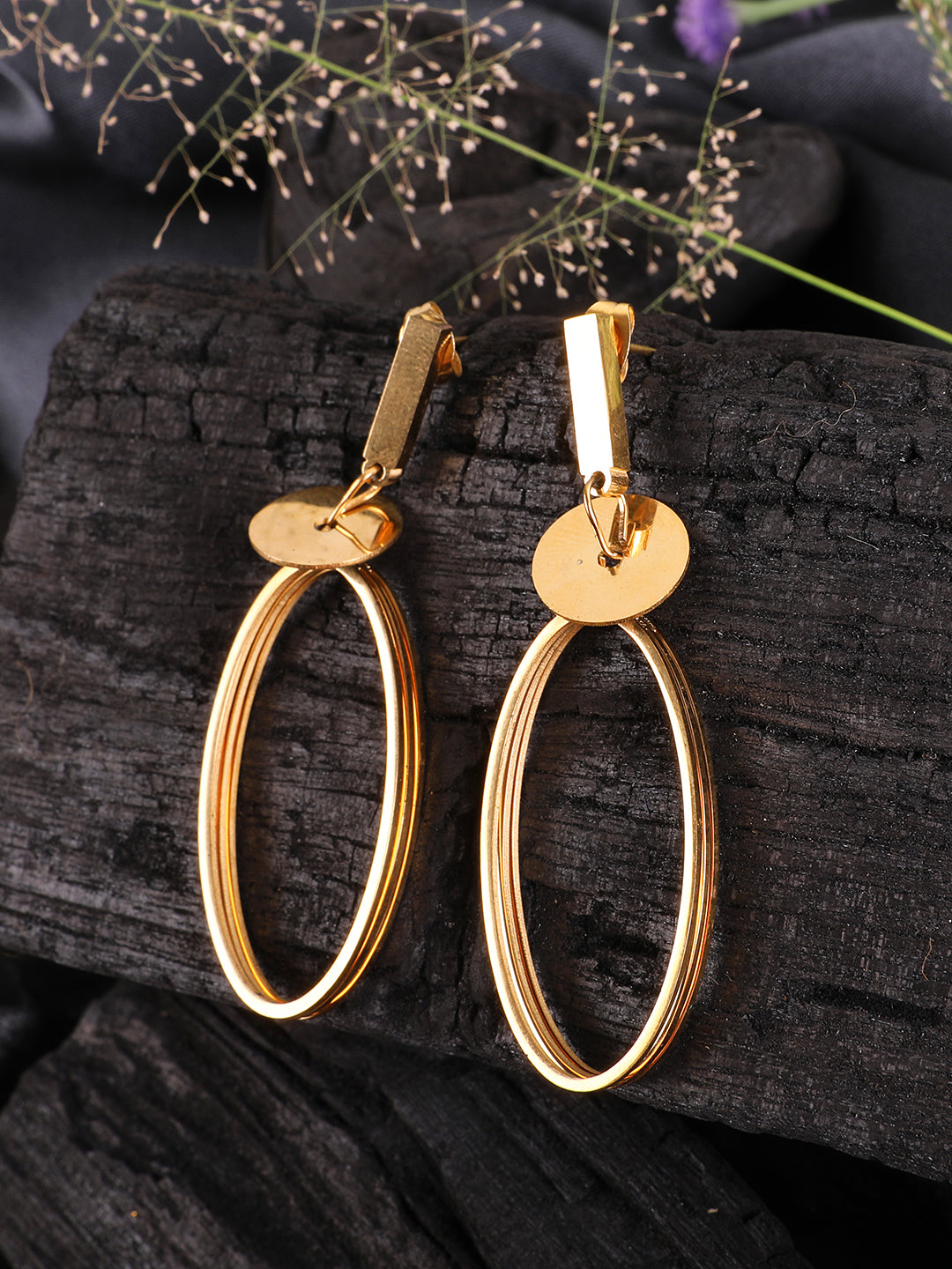 Kraze Golden Circular Hoop Earring
