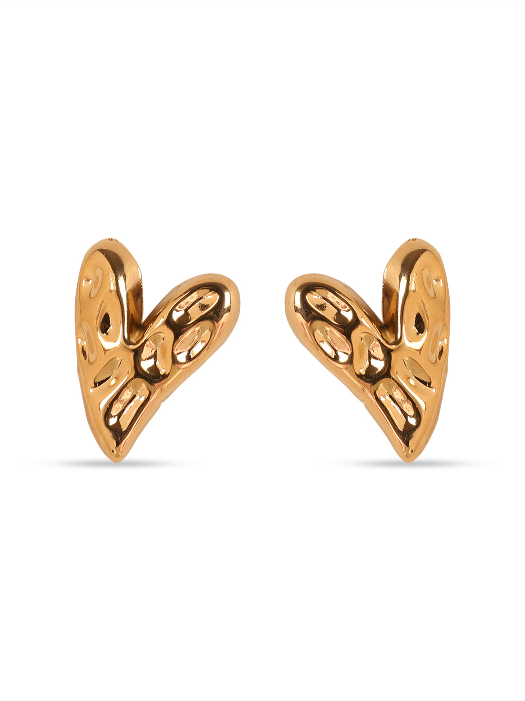 Kraze Brilliant Golden Heart Earrings