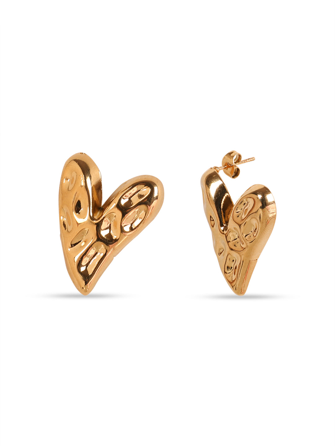Kraze Brilliant Golden Heart Earrings