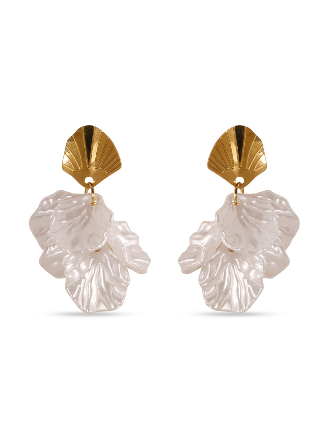 Euphoria White Petal Earrings