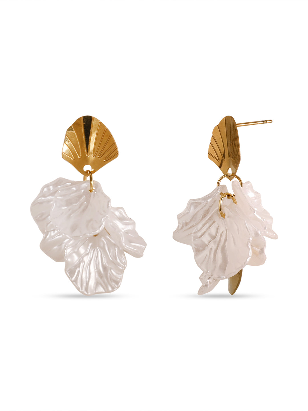 Euphoria White Petal Earrings