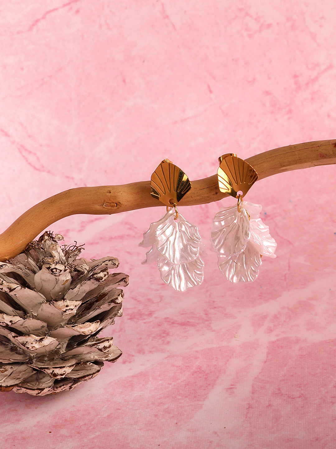 Euphoria White Petal Earrings