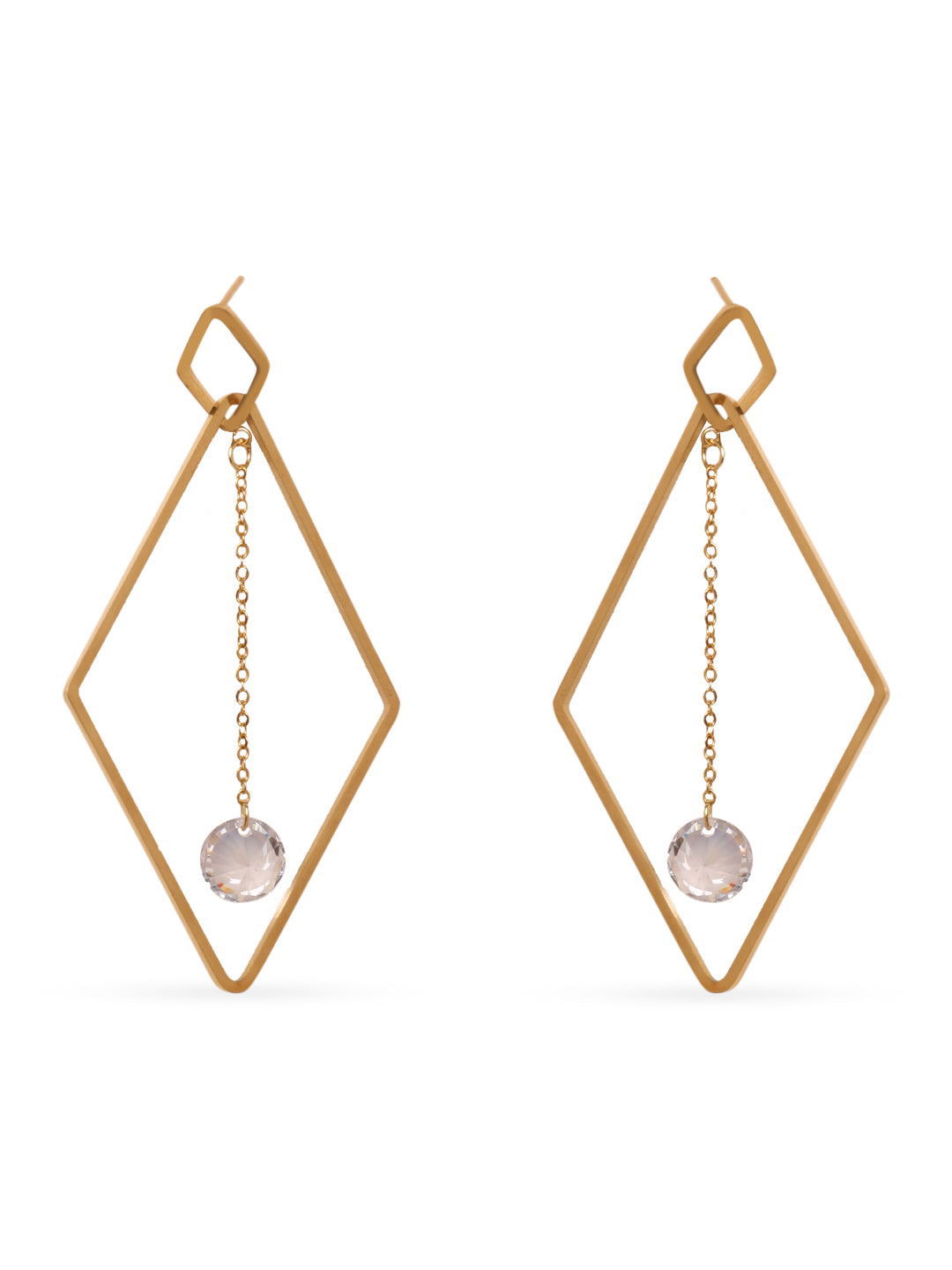 Golden Square Hoop Earrings Set