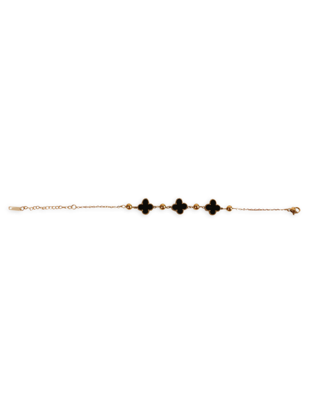 Elegant Golden Black Floral Bracelet