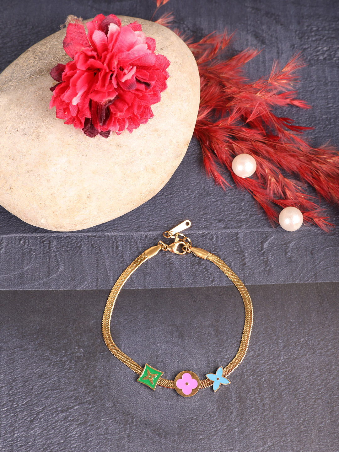 Lovely Colorful Glamour Gold Bracelet