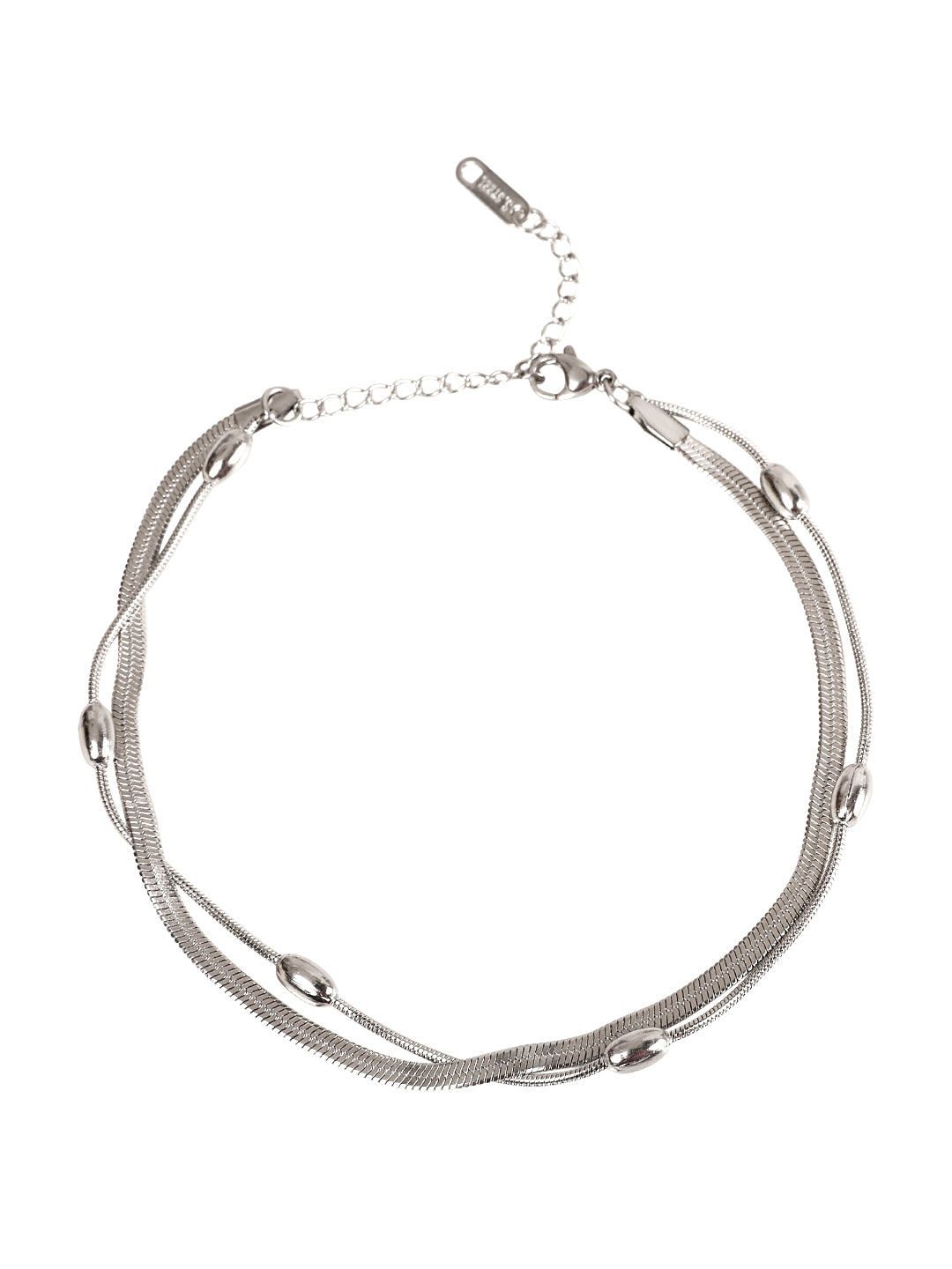 Twisted Silver Chain Anklet