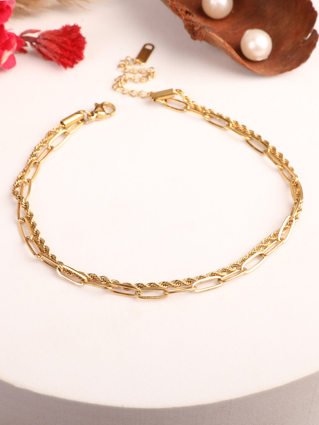 Bare Link Adjustable Anklet