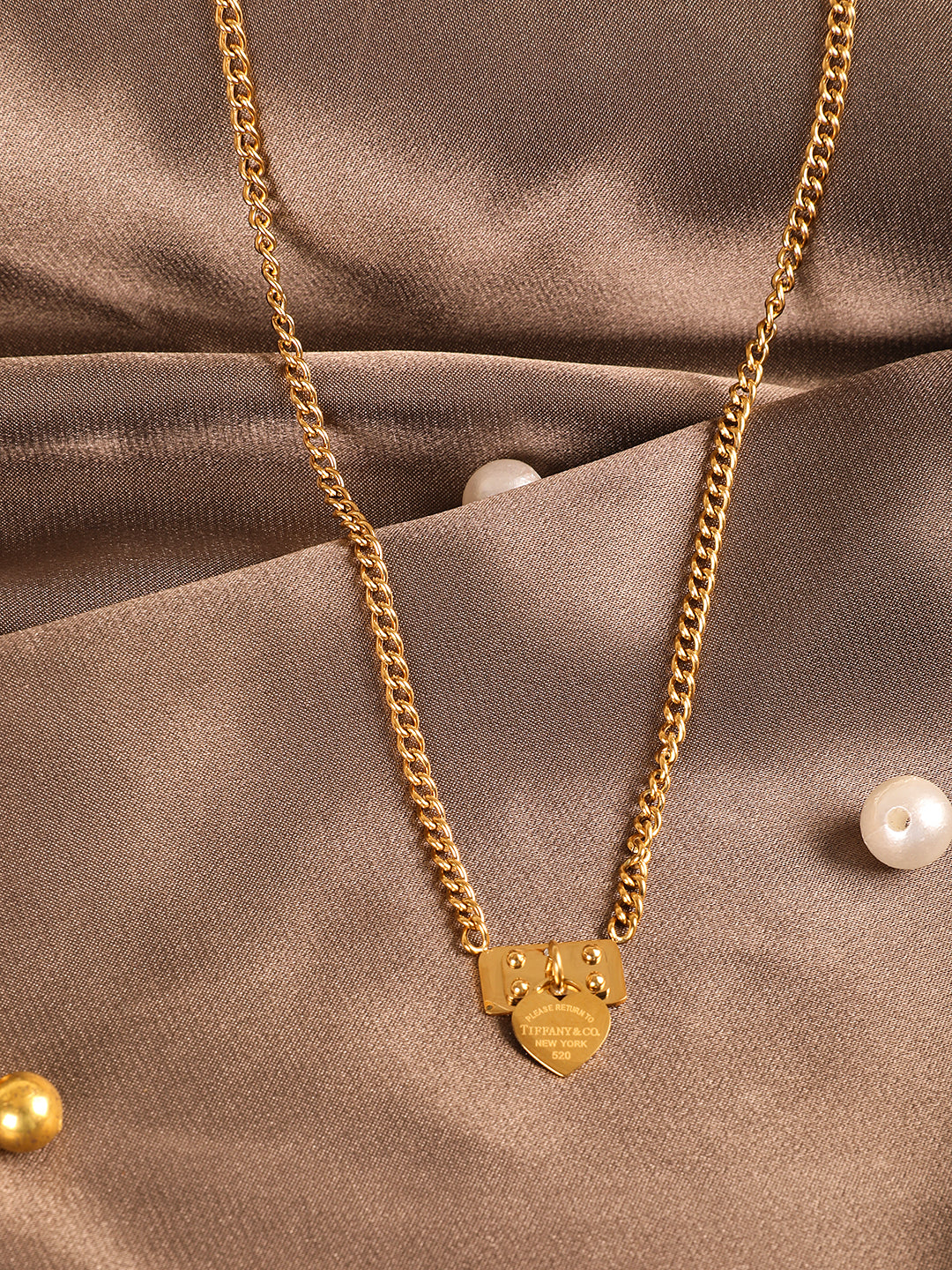 Gold Plated Lock Heart Pendant