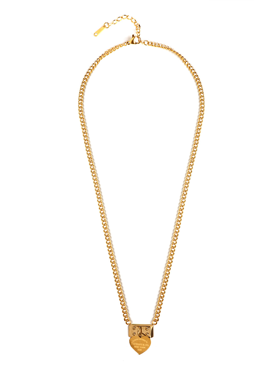 Gold Plated Lock Heart Pendant